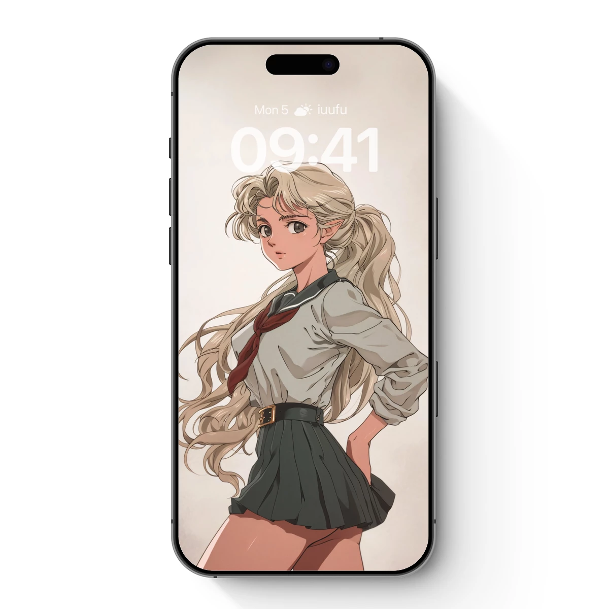 Elegant Anime Elf in School Uniform