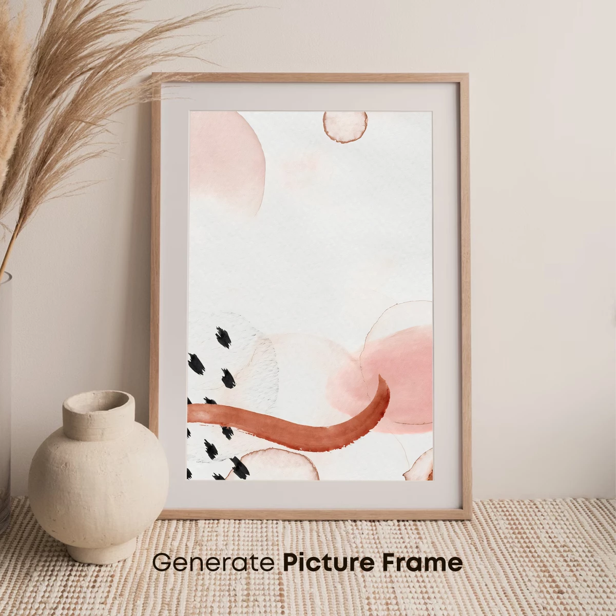 Abstract Blush: Soft Curves and Ink Dots - Image 7