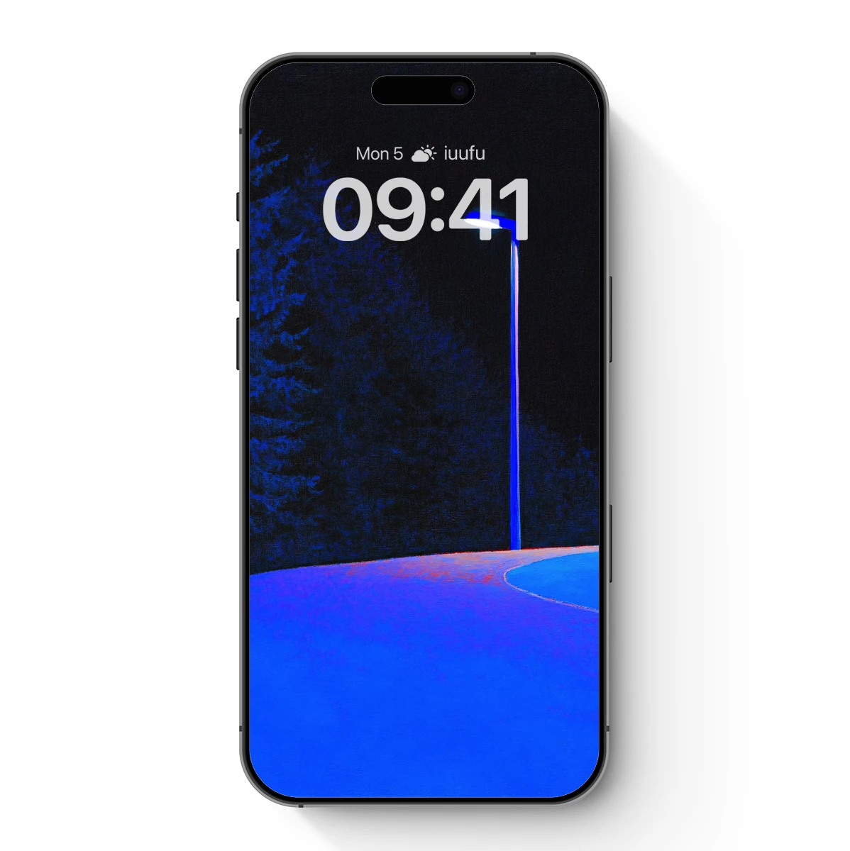 Blue Night Solitude: Streetlight’s Glow Blue Night Solitude: Streetlight's Glow