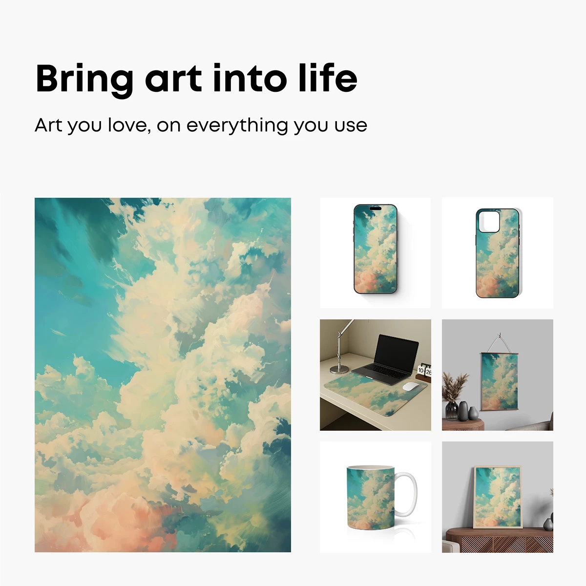 Ethereal Cloud Symphony: Impressionist Sky Art - Image 2