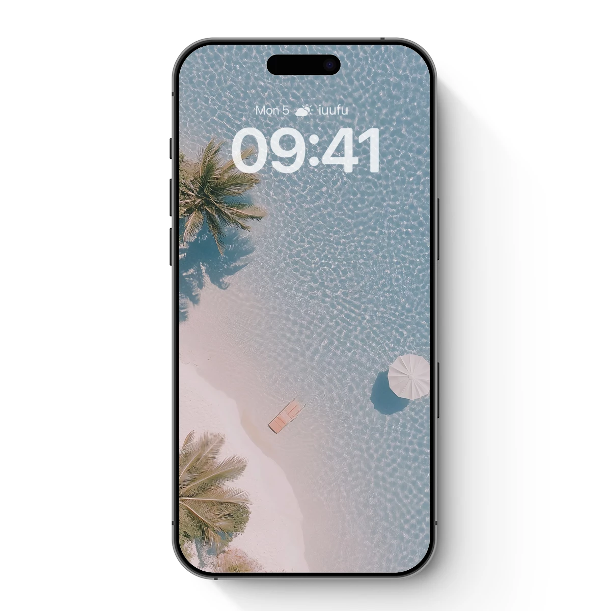 Aerial Serenity: Umbrella on Crystal Waters