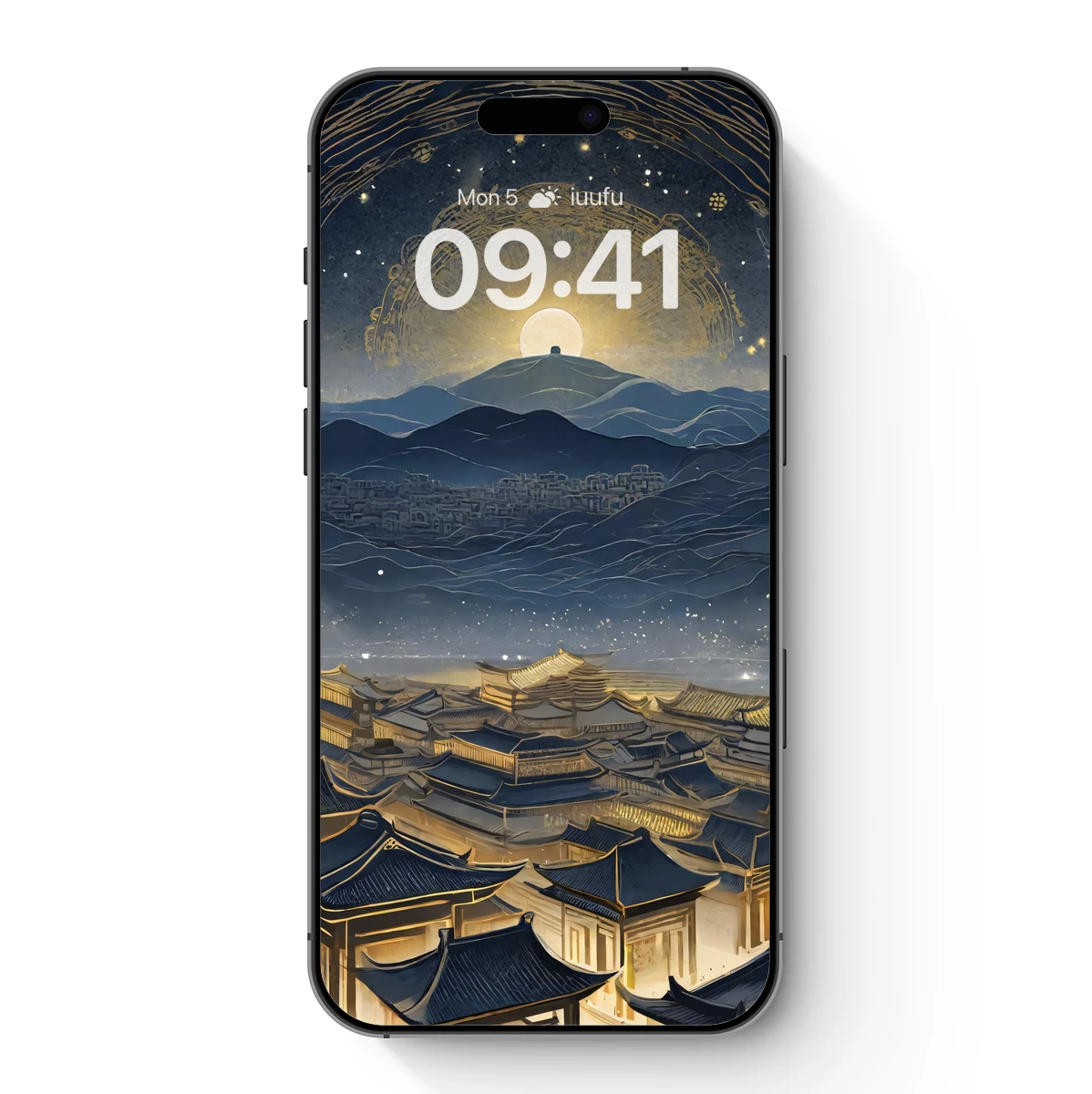 Moonlit Dynasty: Ancient Roofs Under Celestial Glow