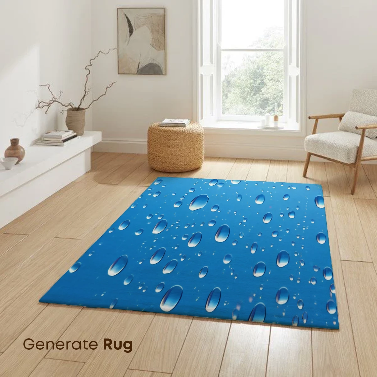 Azure Raindrops: Crystal Clarity on Blue Canvas - Image 6