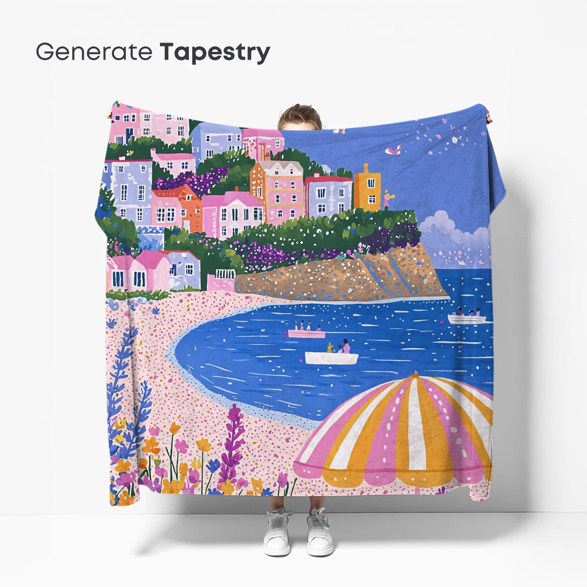 Dreamy Coastal Village with Floral Bliss - Image 5