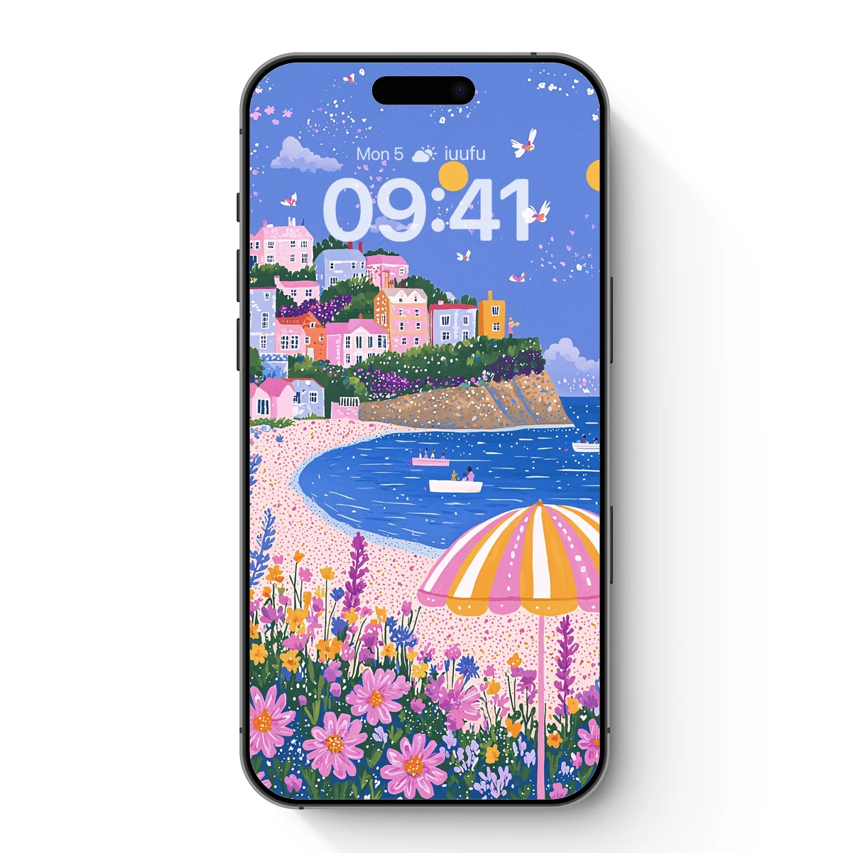 Dreamy Coastal Village with Floral Bliss