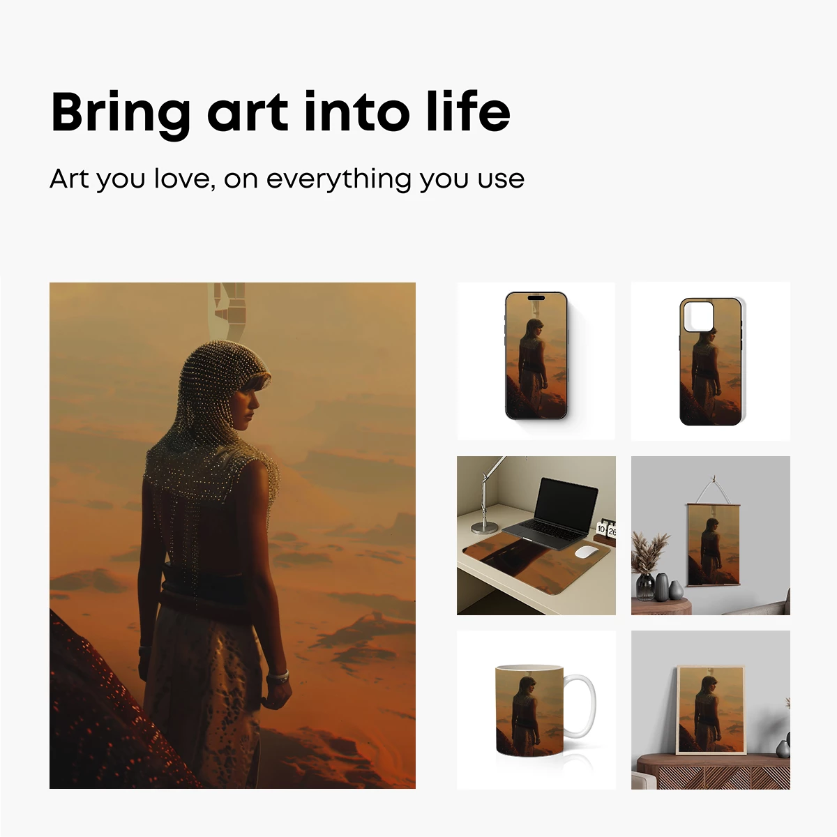 Desert Dreamer: Futuristic Veil at Sunset - Image 2