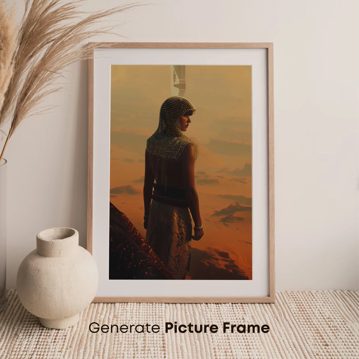 Desert Dreamer: Futuristic Veil at Sunset - Image 7