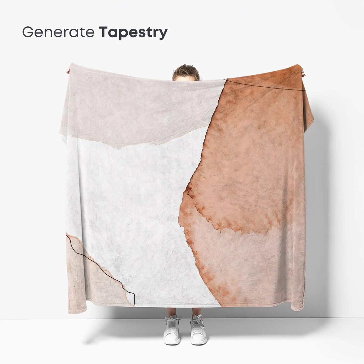 Abstract Watercolor Harmony: Blush and Terra Tones - Image 5