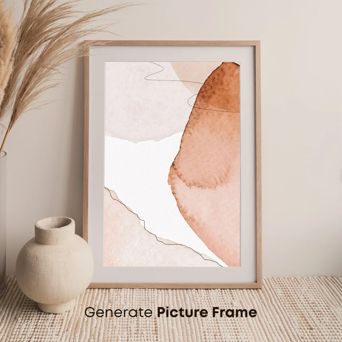 Abstract Watercolor Harmony: Blush and Terra Tones - Image 7