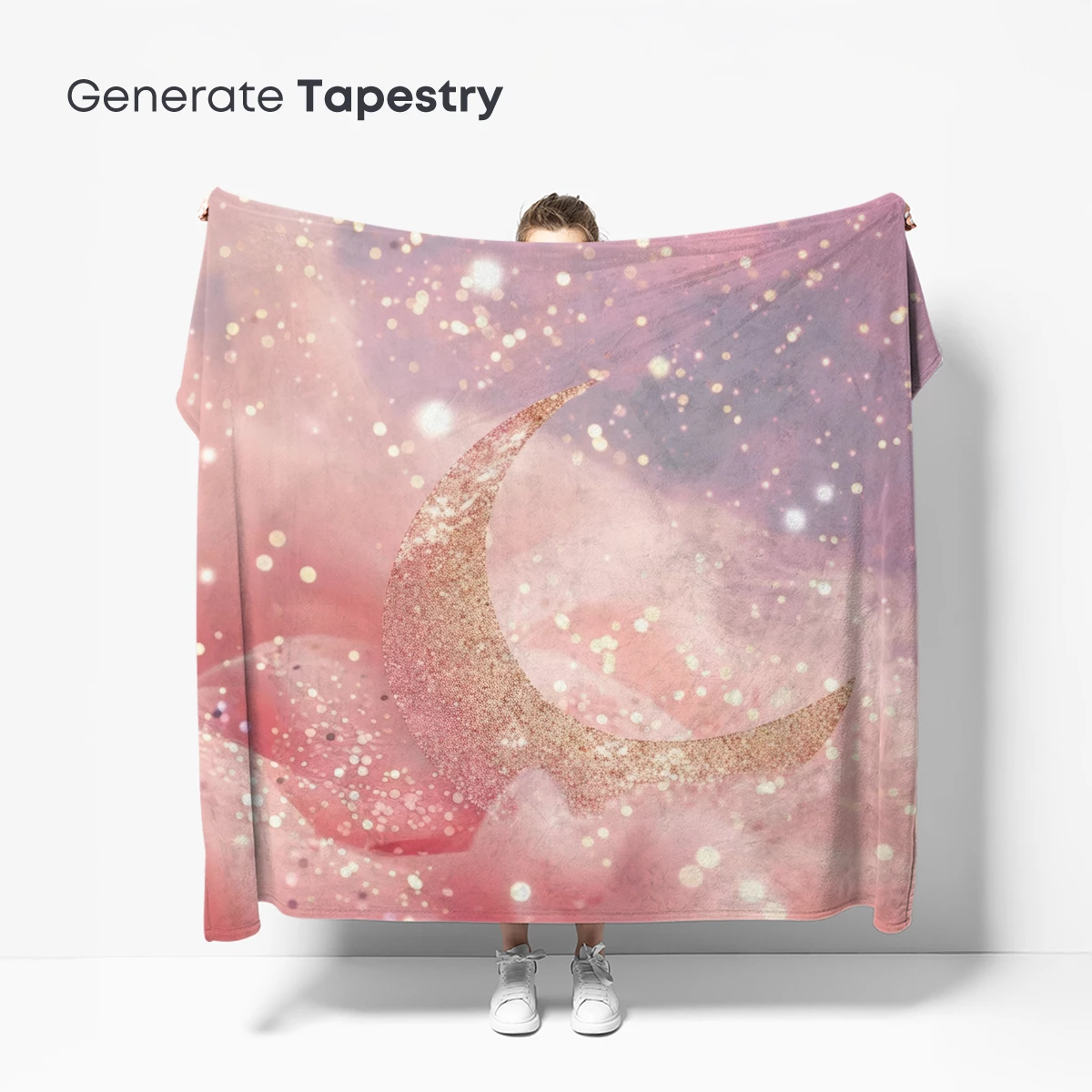 Glittering Crescent in Pastel Dreamscape - Image 5