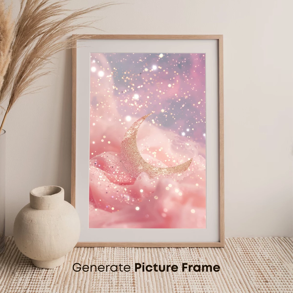 Glittering Crescent in Pastel Dreamscape - Image 7