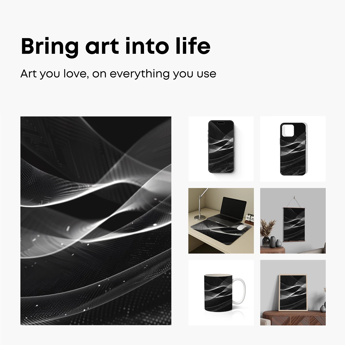 Ethereal Digital Waves: A Symphony of Light and Shadow - Image 2