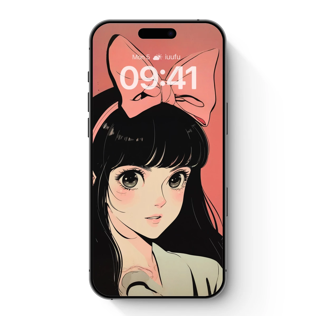 Anime Elegance: Pink Bow & Expressive Eyes