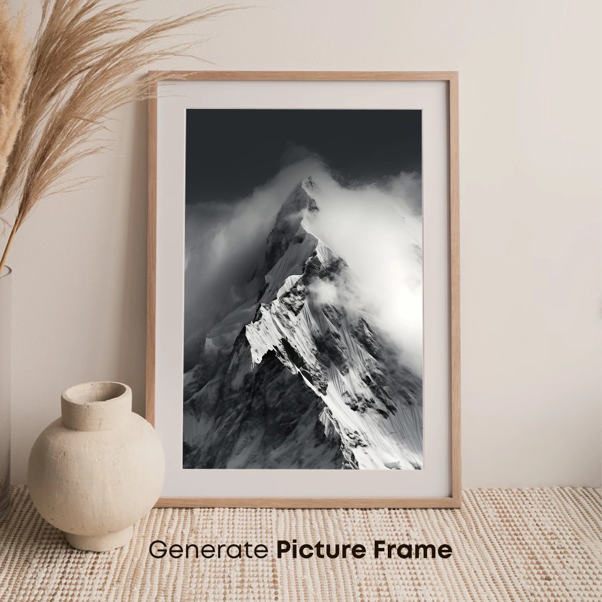 Eternal Summit: Snow-Capped Majesty in Monochrome - Image 7