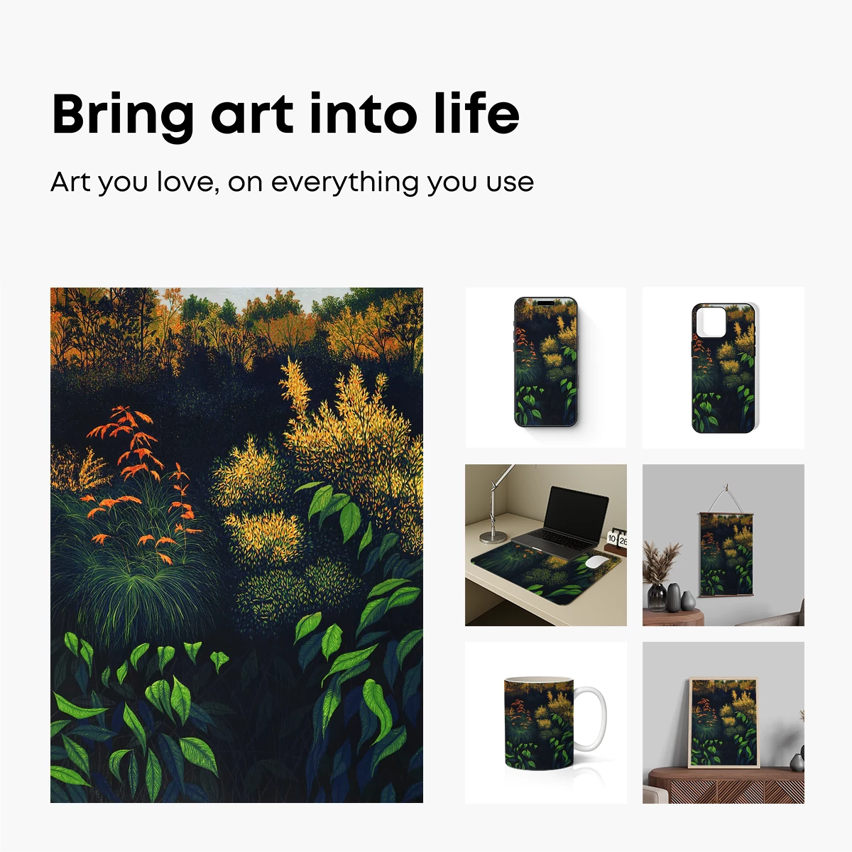Enchanted Forest Glow: Luminous Flora in Midnight Hues - Image 2