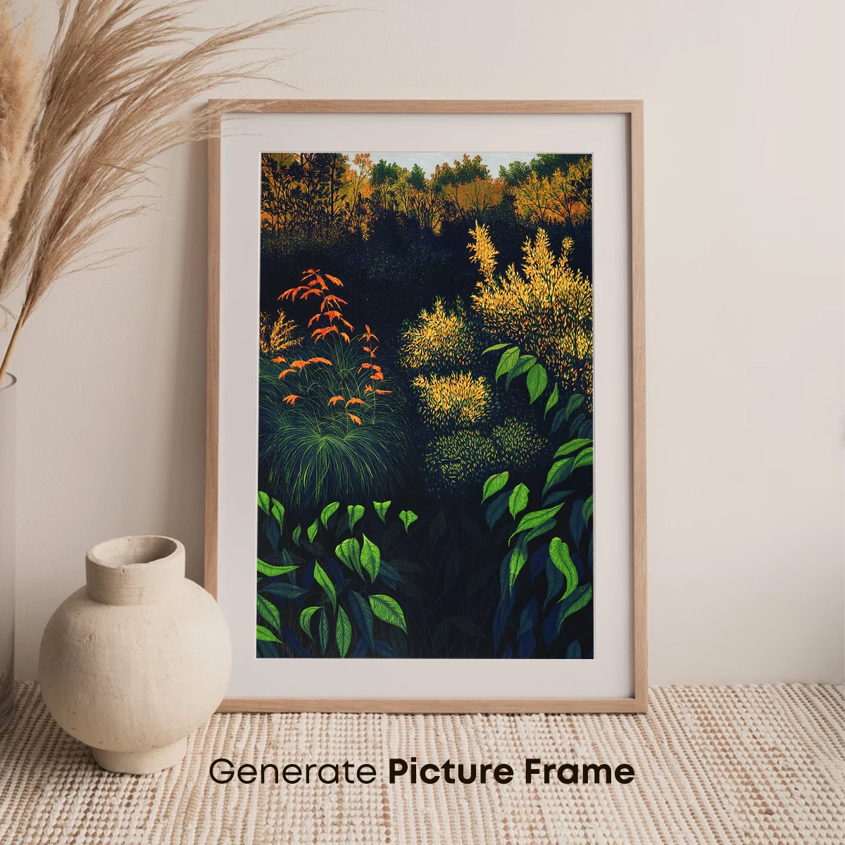 Enchanted Forest Glow: Luminous Flora in Midnight Hues - Image 7