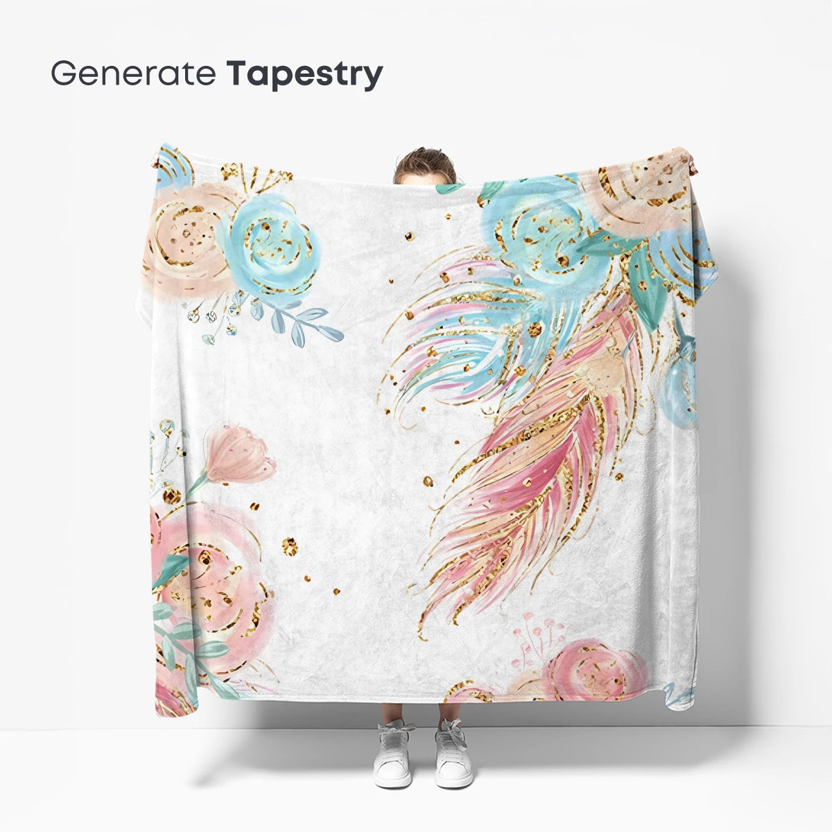 Ethereal Floral Feathers in Pastel Harmony - Image 5