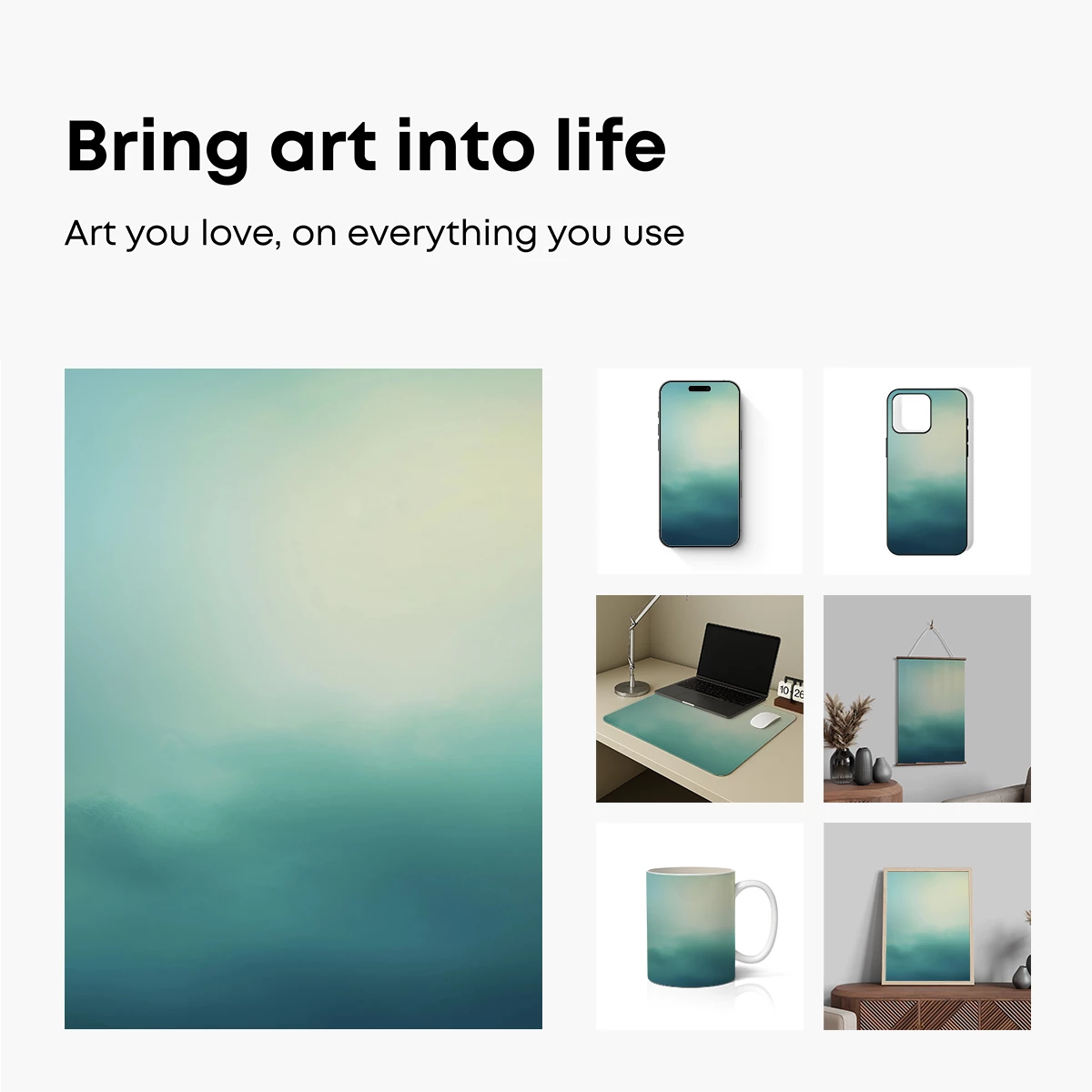 Misty Teal Horizon: A Serene Gradient Odyssey - Image 2