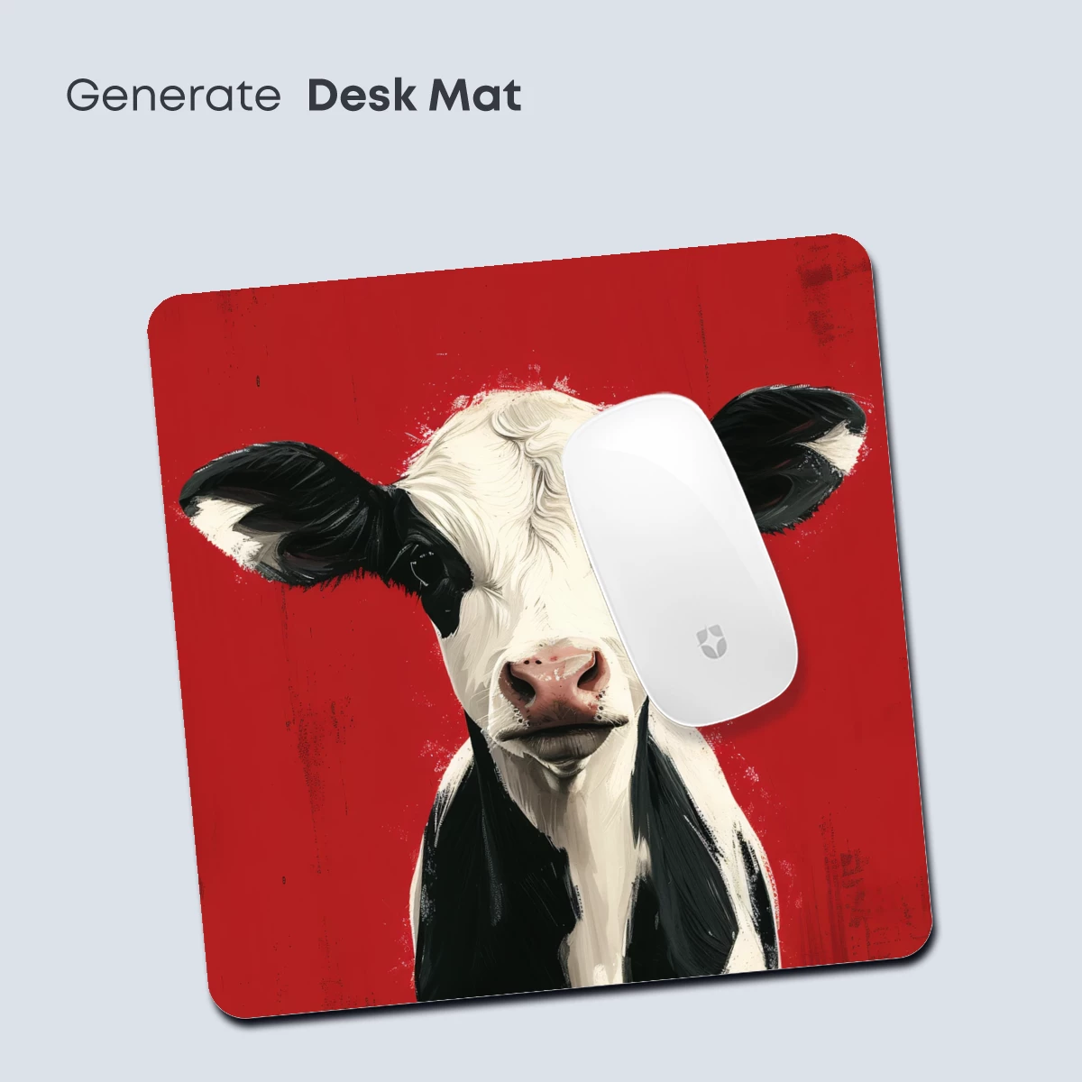 Bold Calf Portrait: Pop Art on Red Canvas - Image 4