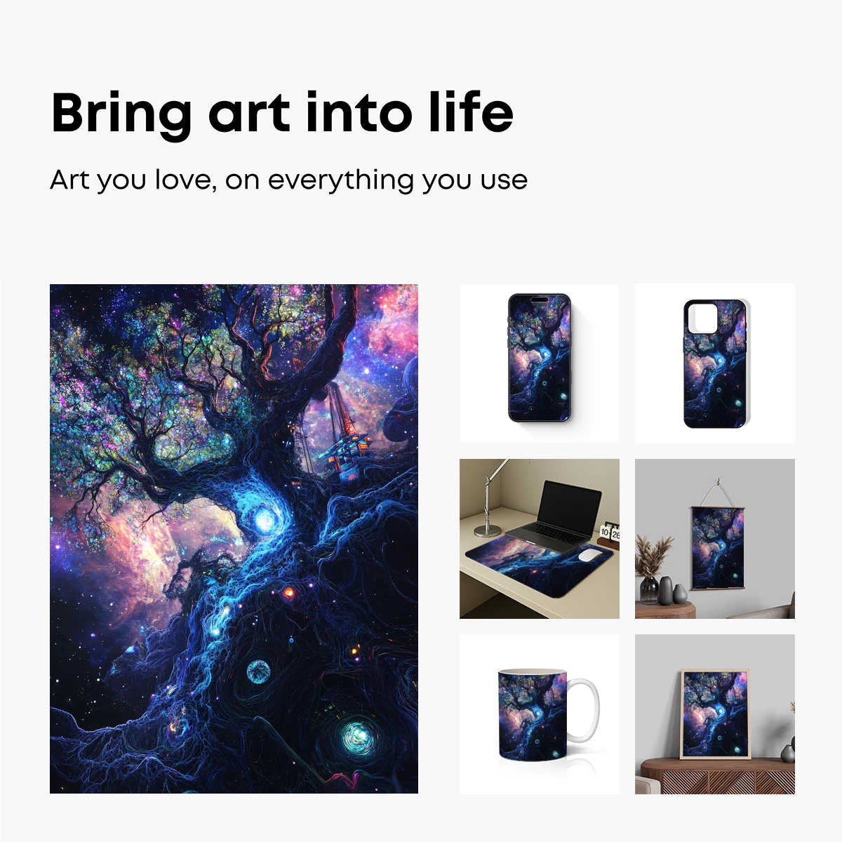 Cosmic Tree of Galaxies: Surreal Space Art - Image 2