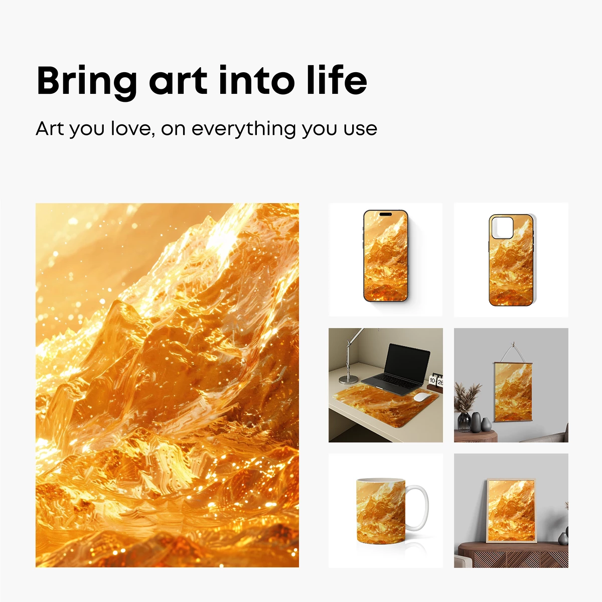 Golden Crystal Peaks: Radiant Fantasy Landscape - Image 2