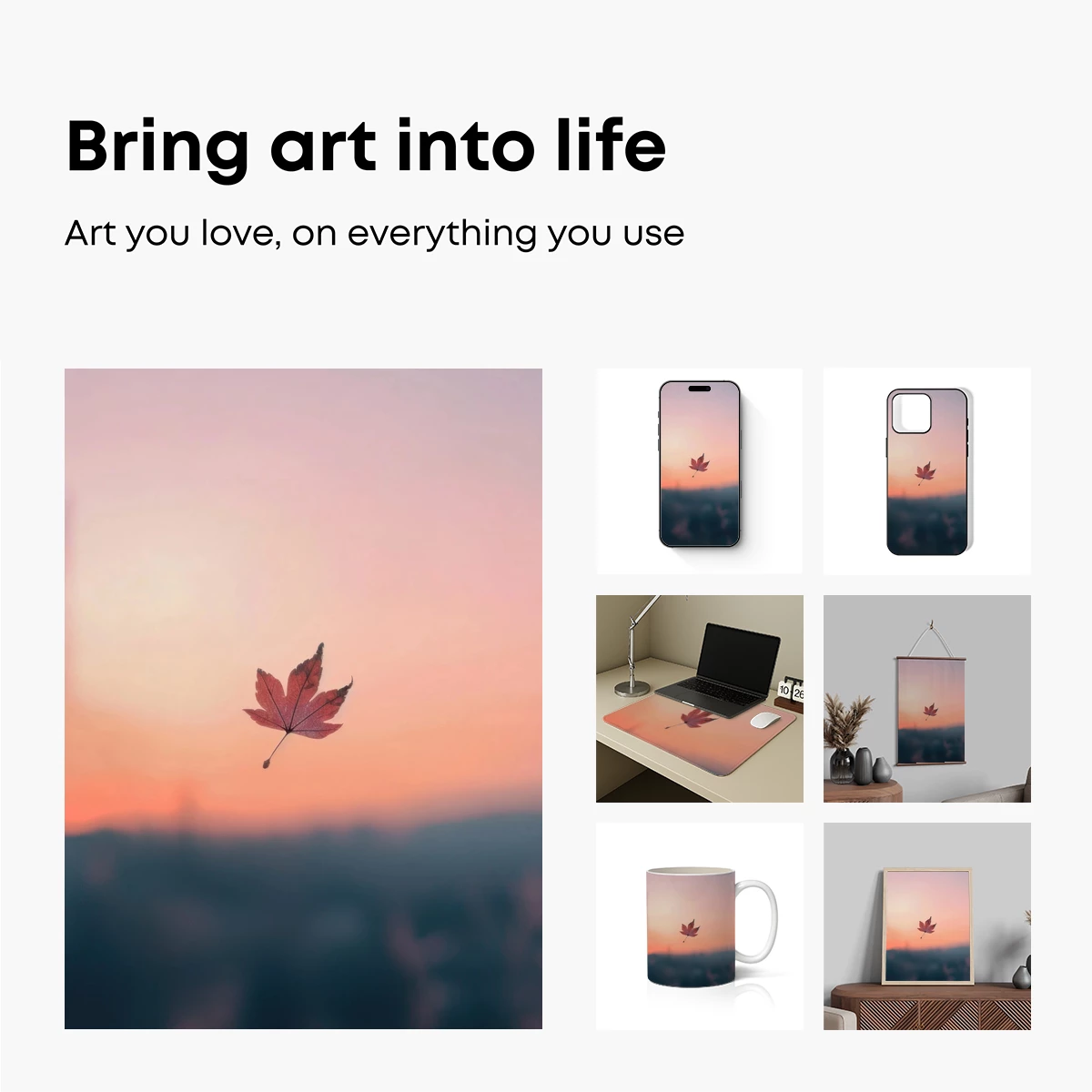 Autumn Leaf at Sunset: Serene Solitude - Image 2