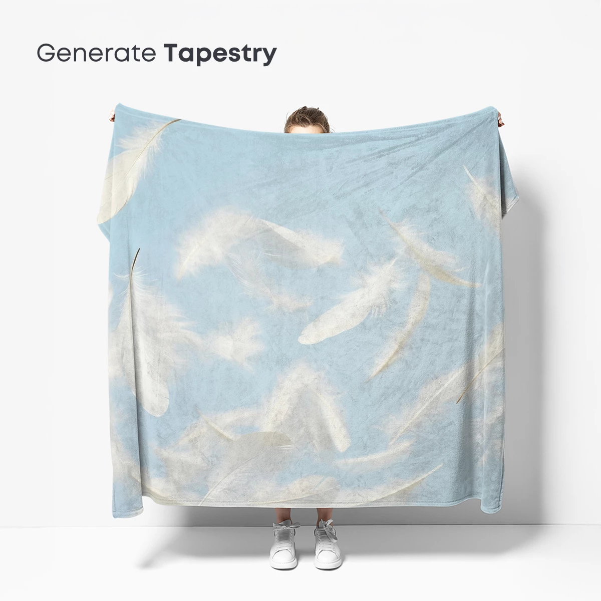 Ethereal Feather Dance in Pastel Blue Skies - Image 5