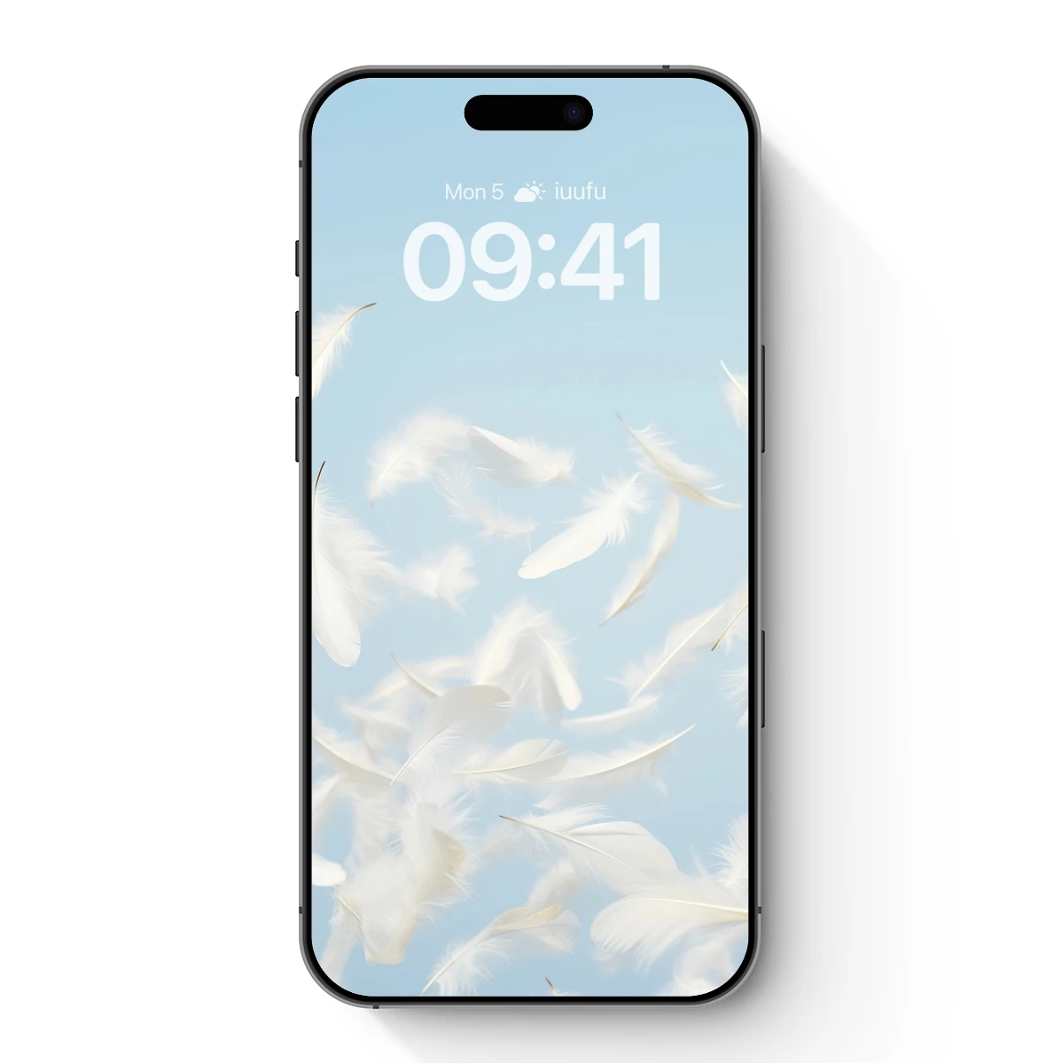 Ethereal Feather Dance in Pastel Blue Skies