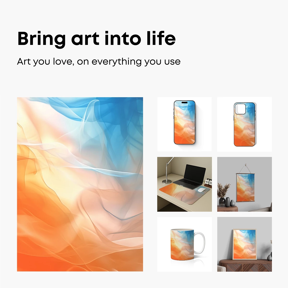 Fluid Chromatics: Dancing Waves of Orange and Blue - Image 2