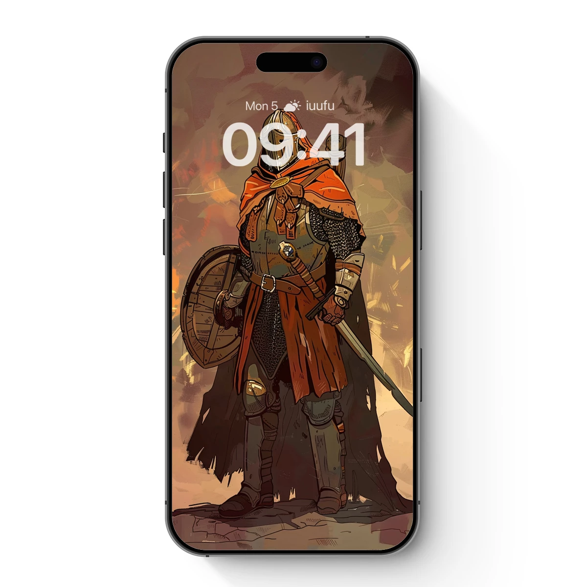 Armored Crusader in Emberlit Dawn