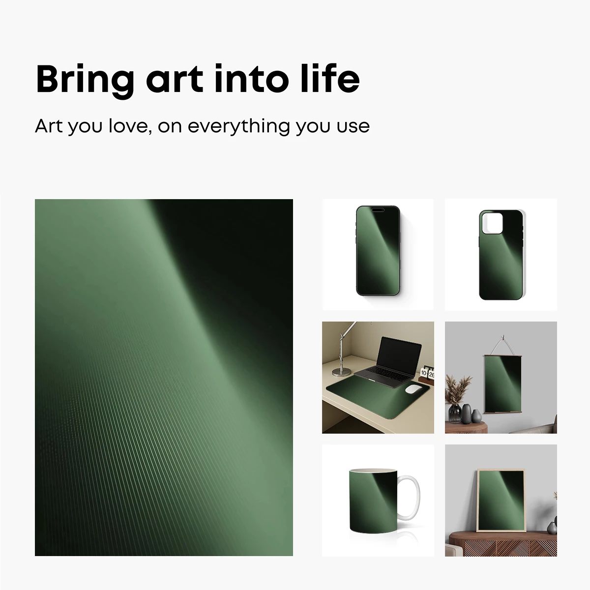 Diagonal Whispers: Ethereal Green Gradient