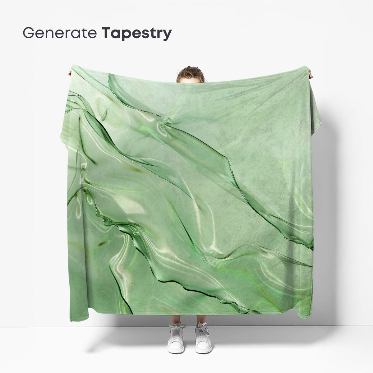 Ethereal Green Silk Waves - Image 5