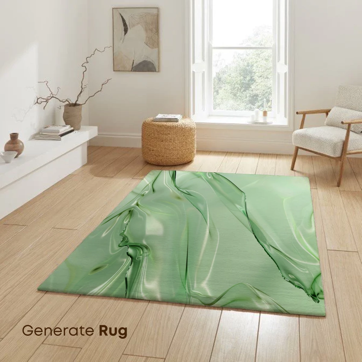 Ethereal Green Silk Waves - Image 6