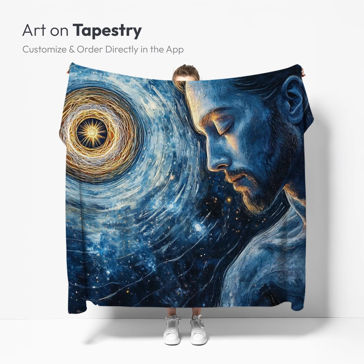 Cosmic Contemplation: Man and the Celestial Vortex - Image 5