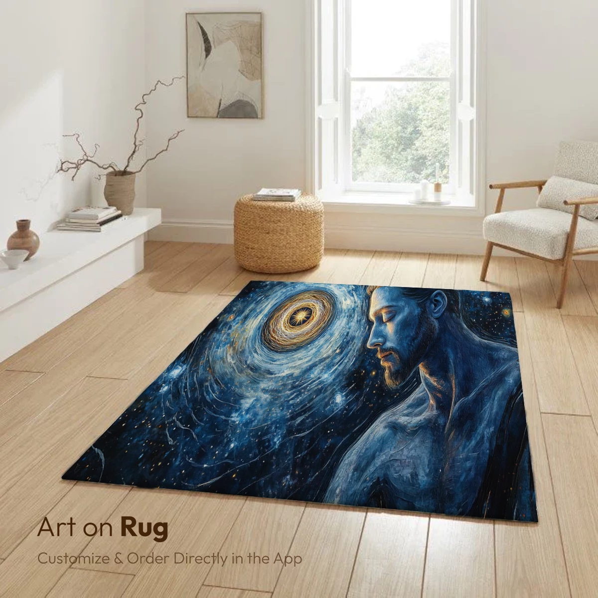 Cosmic Contemplation: Man and the Celestial Vortex - Image 6