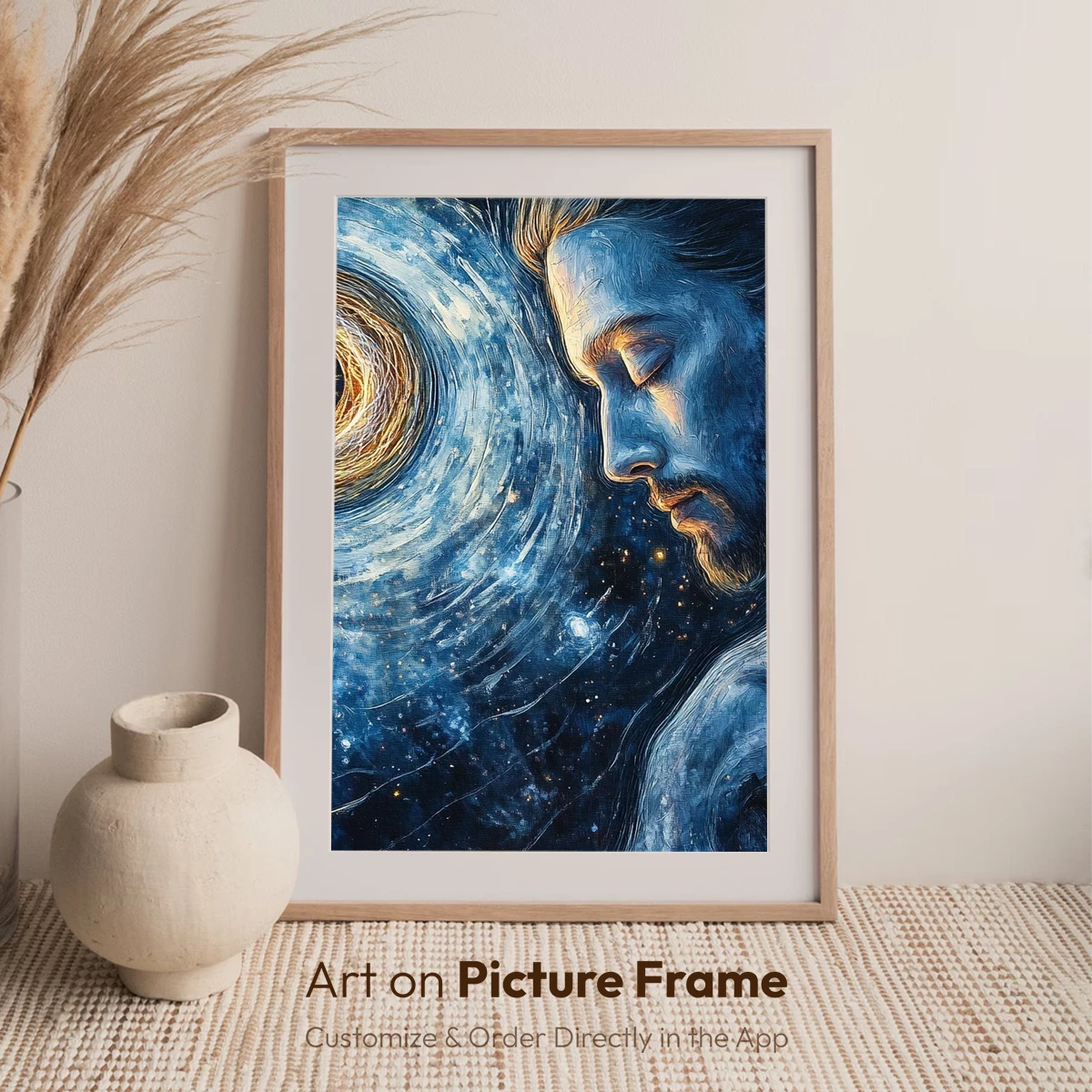 Cosmic Contemplation: Man and the Celestial Vortex - Image 7