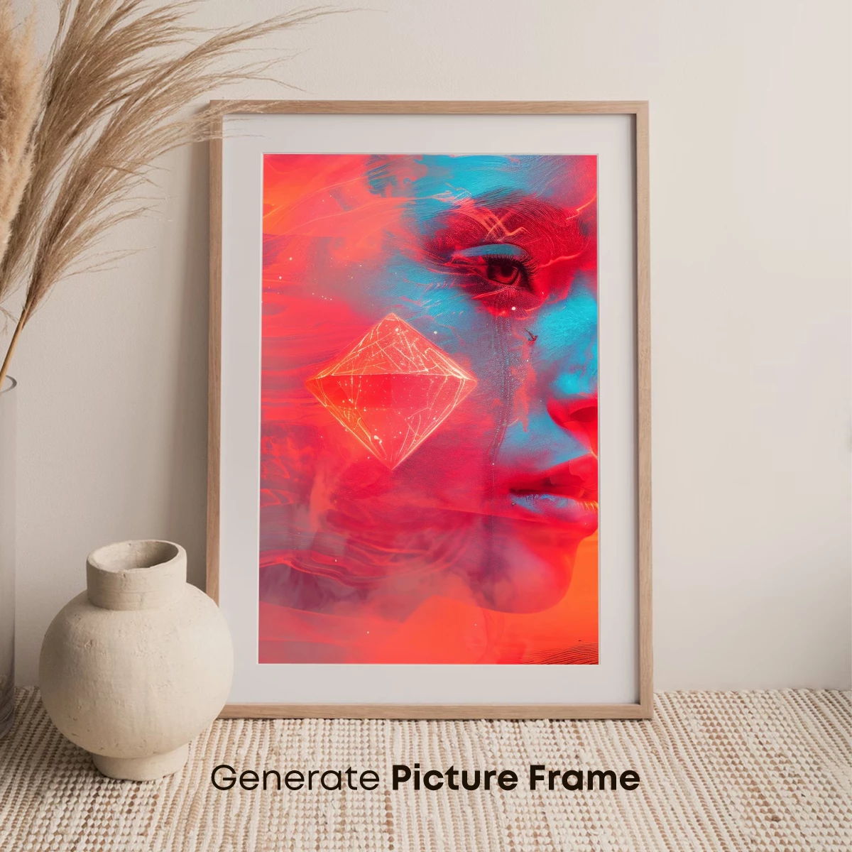 Desert Dreamer: Futuristic Face in Crimson Sands - Image 7