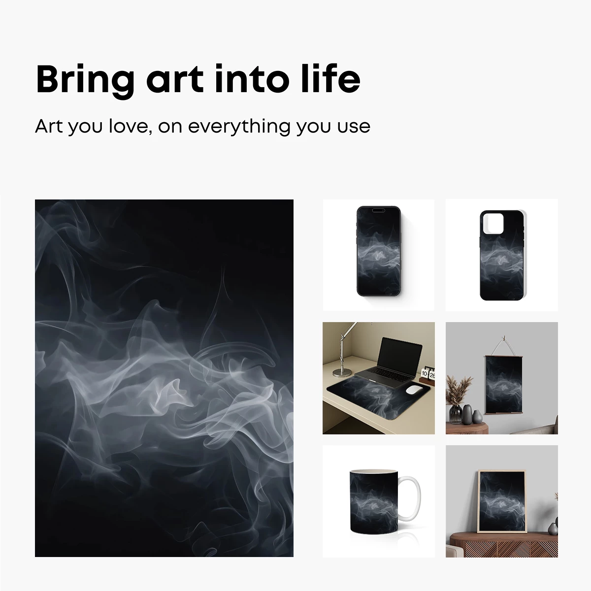 Ethereal Smoke Dance: Abstract Fluidity in Darkness - Image 2