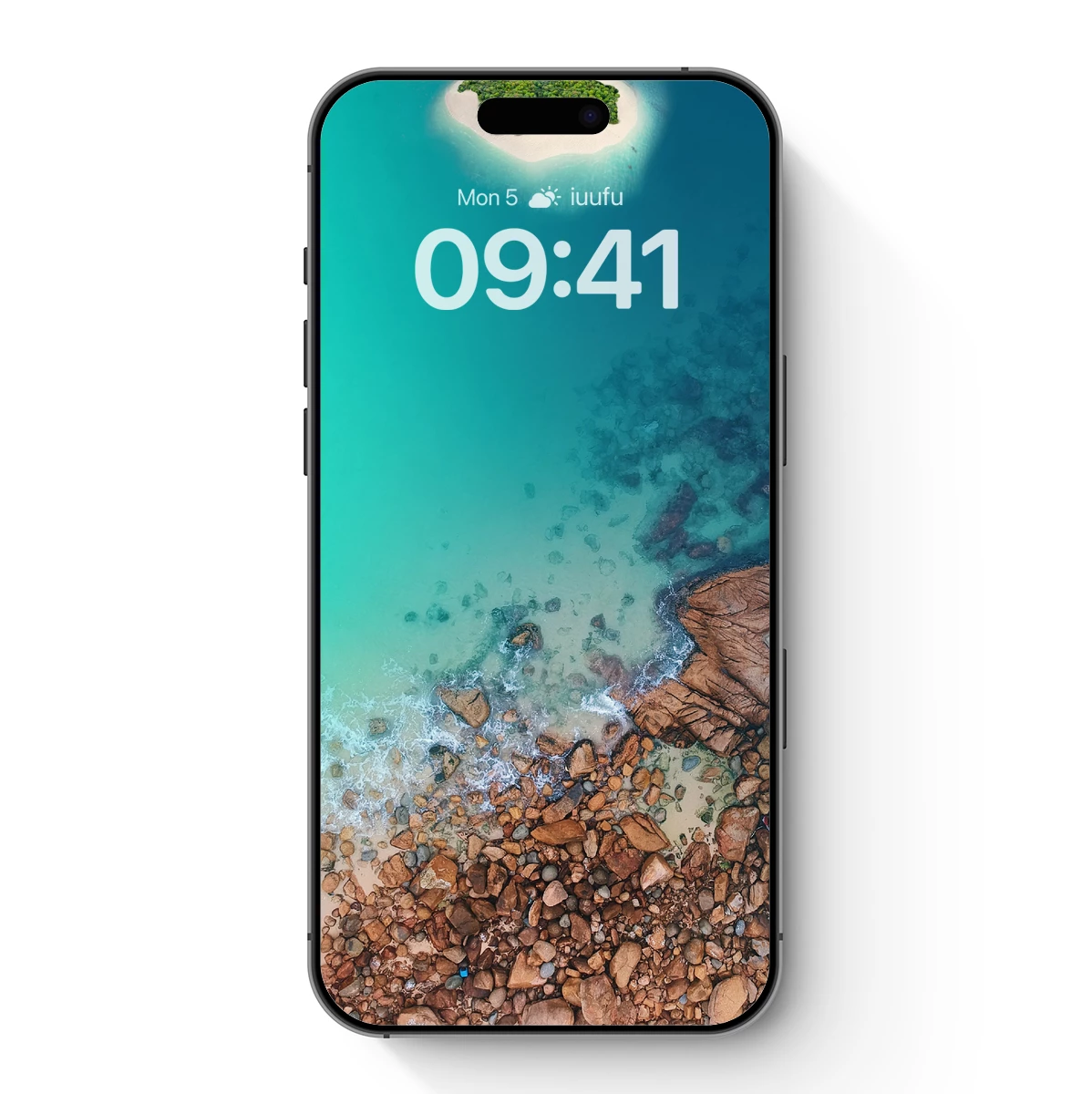 Aerial Oasis: Turquoise Waters and Rocky Shores