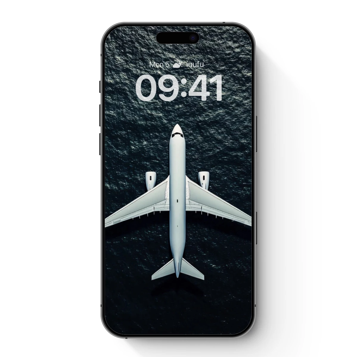 Aerial Solitude: Plane Over Midnight Sea