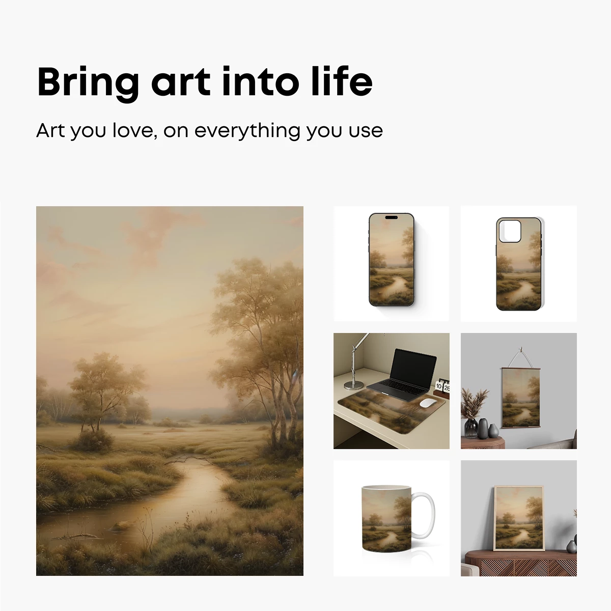 Golden Dawn Stream: Ethereal Landscape - Image 2