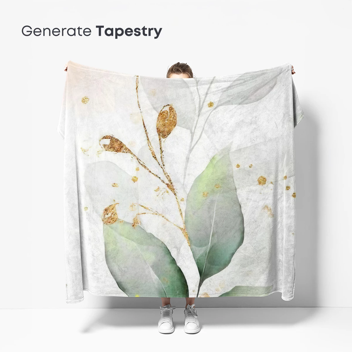 Golden Whisper: Ethereal Leaves in Watercolor Harmony - Image 5