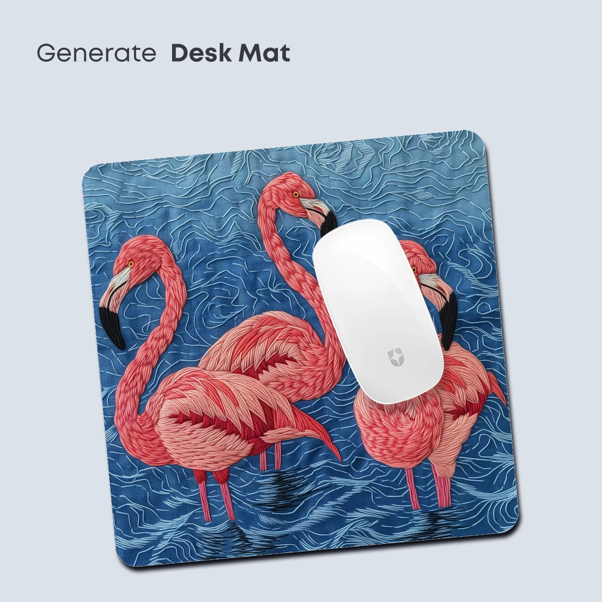 Elegant Flamingos in Textured Waters - Image 4