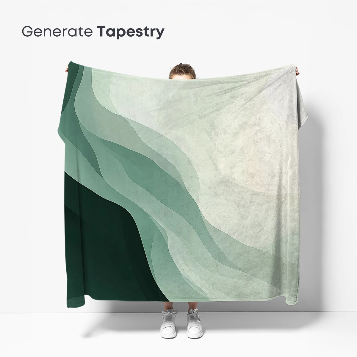 Ethereal Flow: Abstract Waves in Soft Teal - Image 5