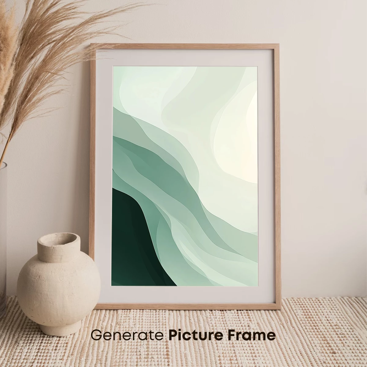 Ethereal Flow: Abstract Waves in Soft Teal - Image 7
