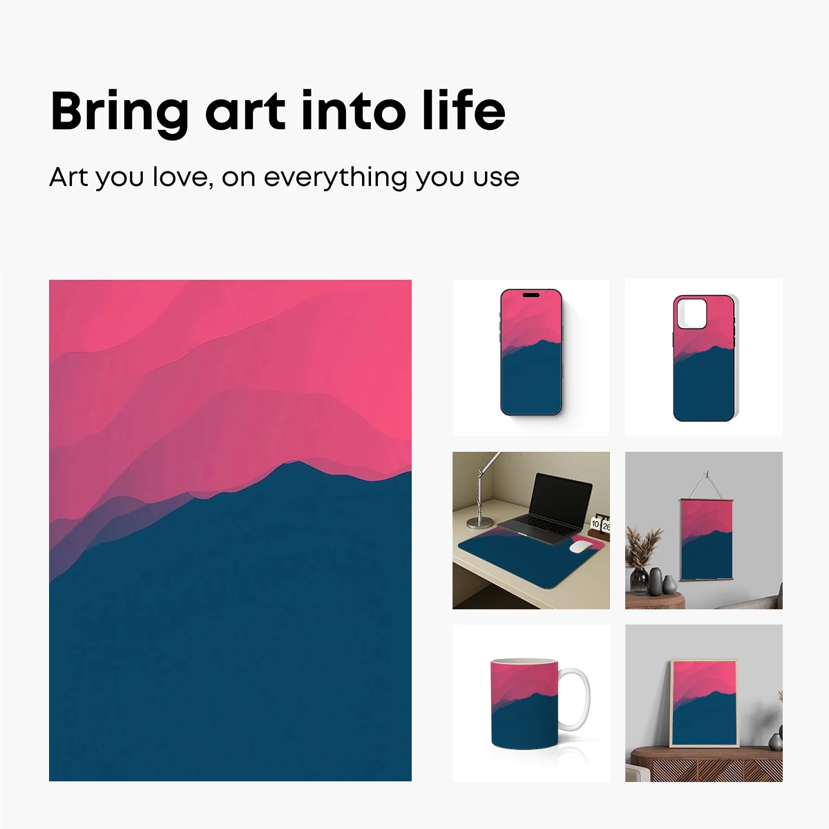 Crimson Peaks: Abstract Mountain Silhouettes - Image 2