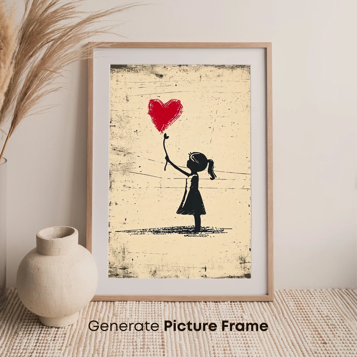 Heart Balloon Silhouette: Banksy-Inspired Minimal Art - Image 7