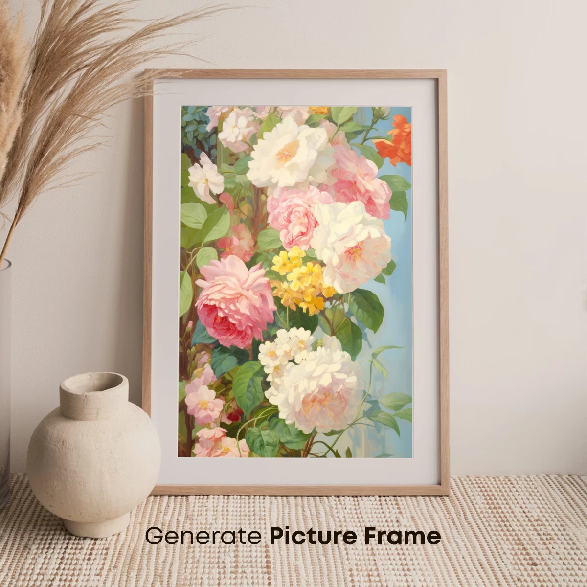 Bloom Symphony: Pastel Roses in Painterly Harmony - Image 7