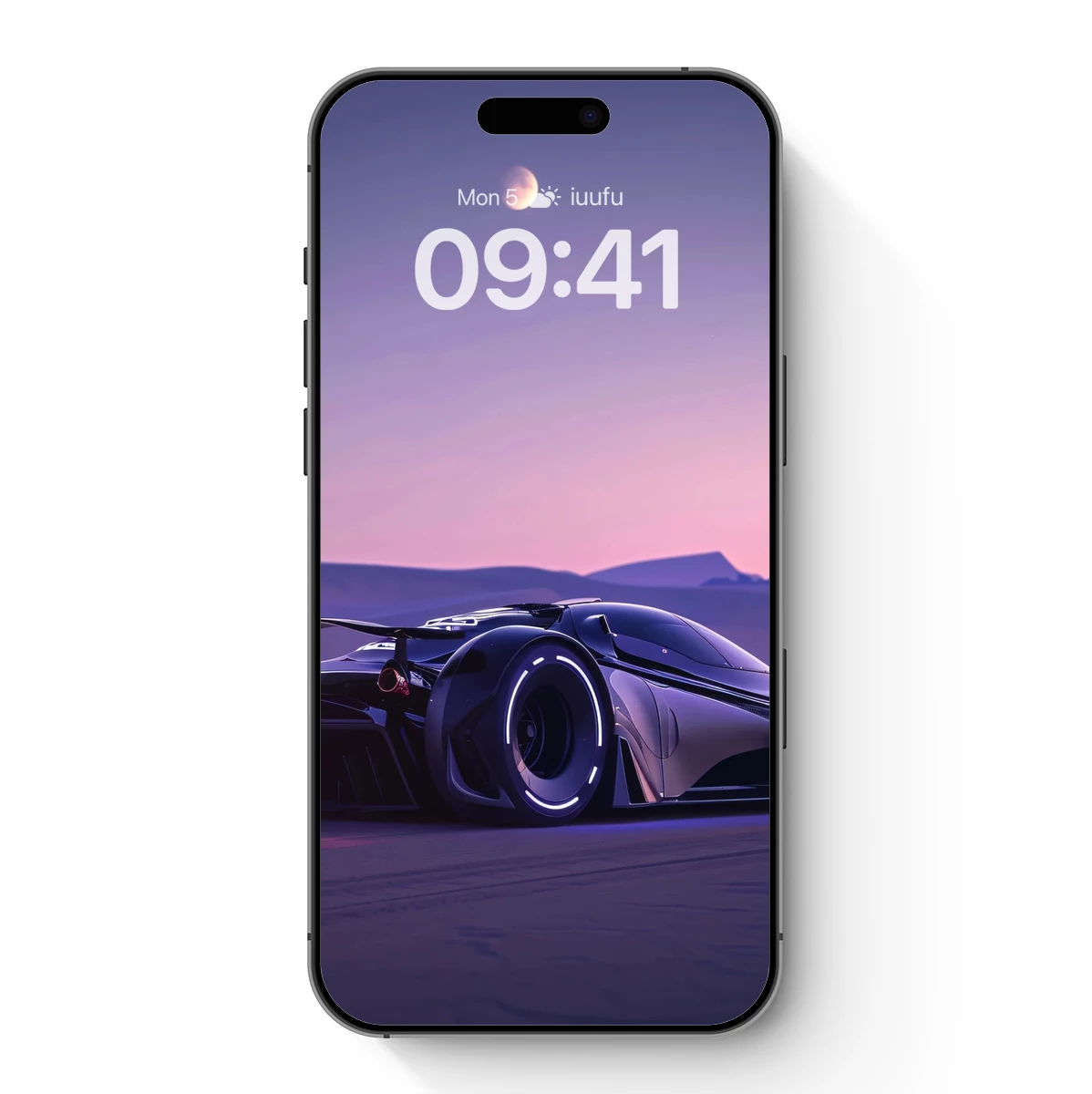 Futuristic Desert Racer Under Crescent Moon Futuristic Desert Racer Under Crescent Moon