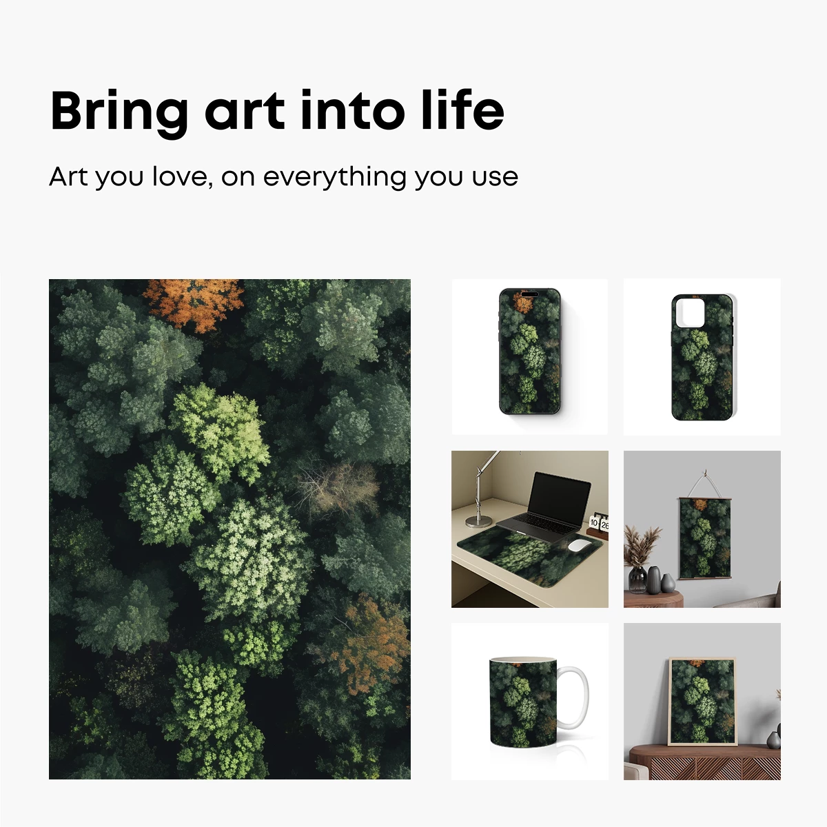 Autumn's Embrace in Verdant Forest - Image 2